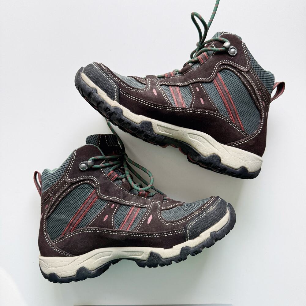 L.L. Bean Women's Trail Model 4 Hiking Boots in Coffee Bean/Camp Green Size 7 - Picture 3 of 6